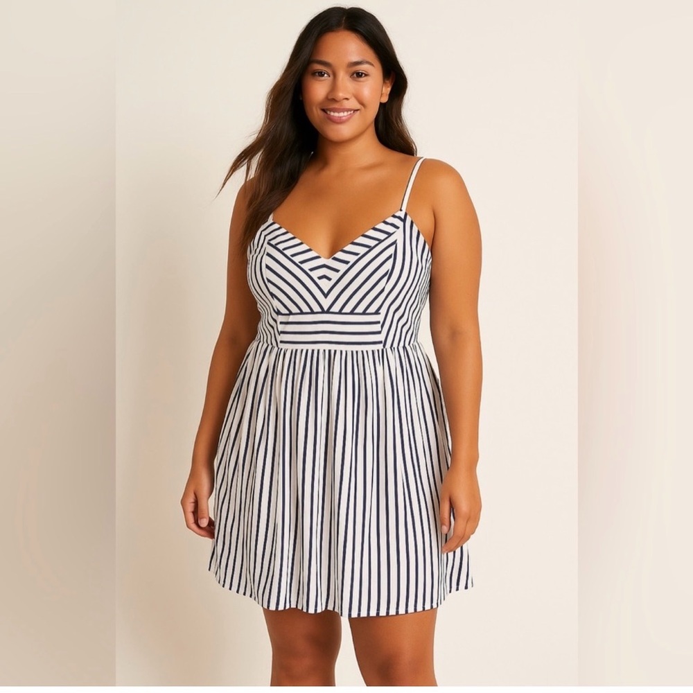 Express striped dress size Large